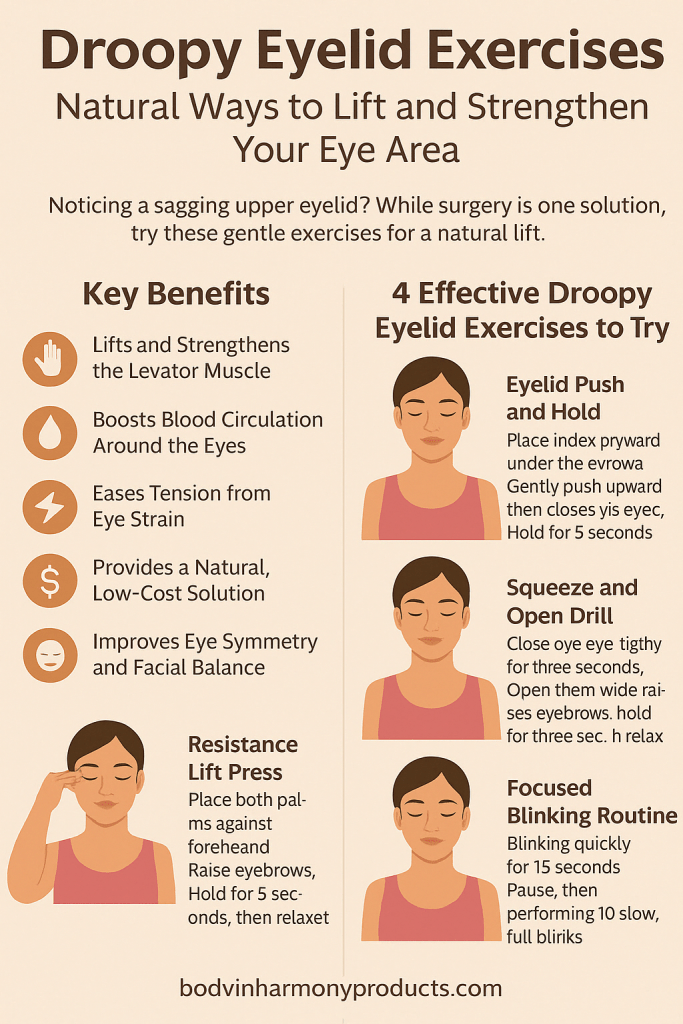 Discover safe, effective droopy eyelid exercises to lift, tone, and support facial symmetry—no surgery or downtime required.