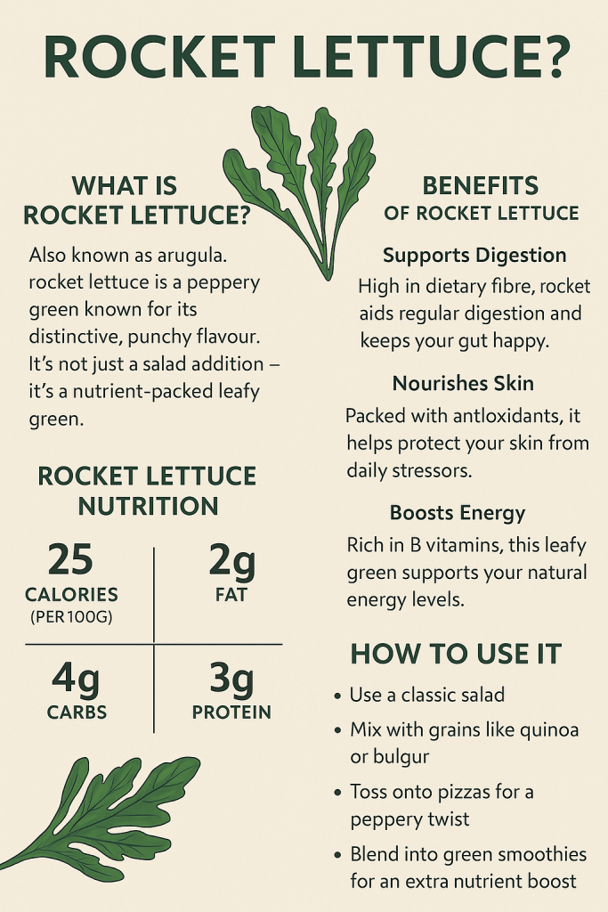 Rocket lettuce benefits your digestion, skin, and energy. Discover why this peppery green deserves a regular place in your meals.