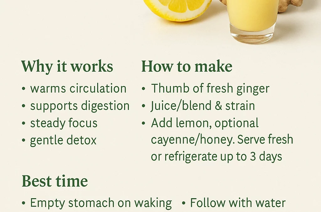 Fresh Root Ginger Shot – The Natural Morning Wake-Up Boost