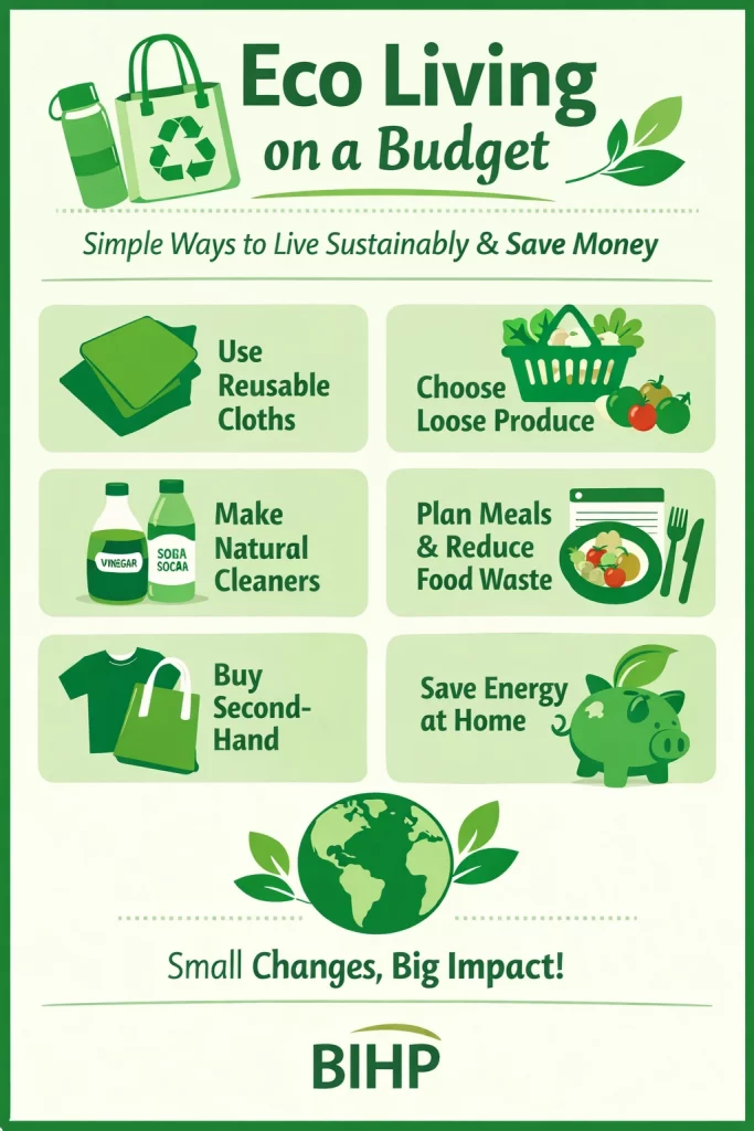 Learn practical eco living on a budget tips to reduce waste, cut costs and live more sustainably without overspending. Find out more here.