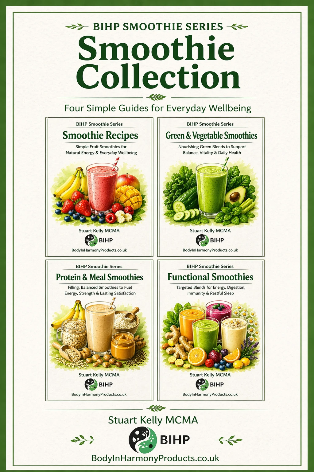 BIHP smoothie recipe eBook collection for energy, nutrition and everyday wellbeing