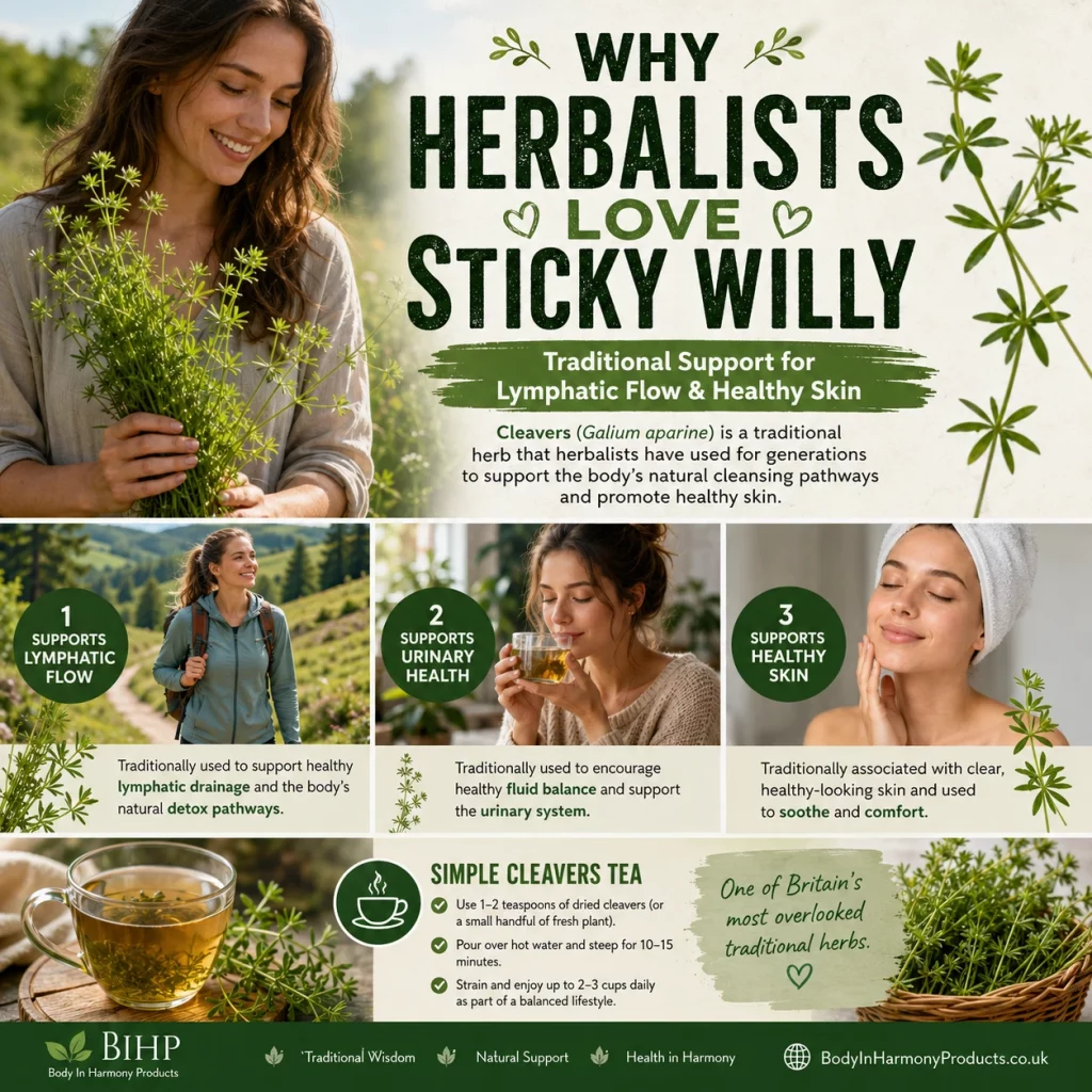 Learn about sticky willy plant benefits, including traditional support for lymphatic flow, healthy skin and urinary function.