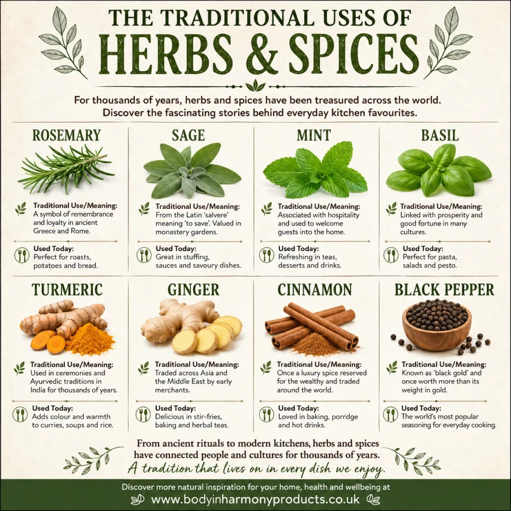Discover the traditional uses of herbs and spices and uncover the fascinating stories behind the everyday ingredients in your kitchen.